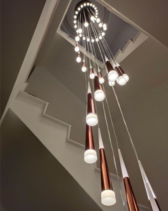 Cone Tubes Staircase Chandelier-MinimalisticDecor.com