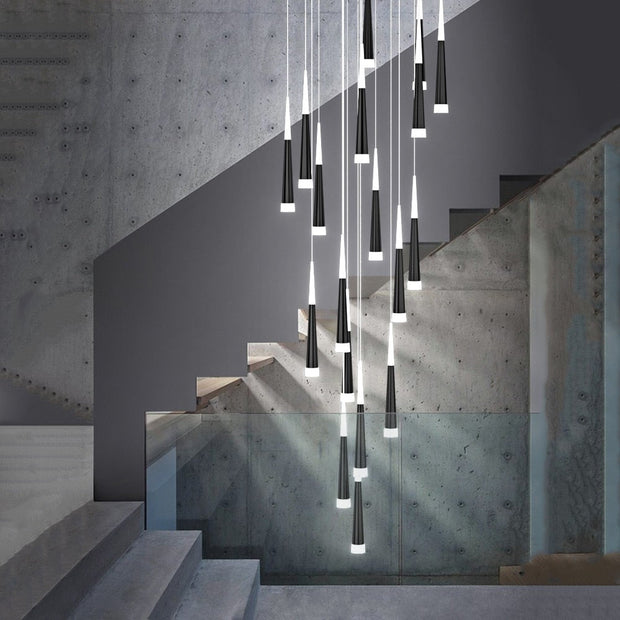 Cone Tubes Staircase Chandelier-MinimalisticDecor.com