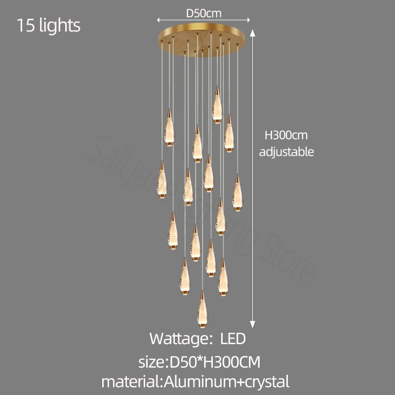 Cones Staircase Chandelier: Exquisite Lighting Solution-MinimalisticDecor.com