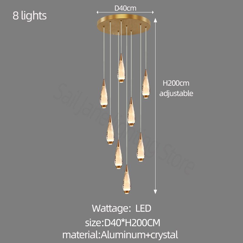 Cones Staircase Chandelier: Exquisite Lighting Solution-MinimalisticDecor.com