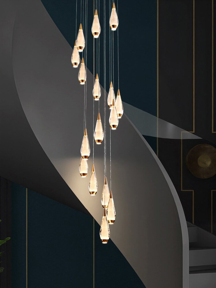 Cones Staircase Chandelier: Exquisite Lighting Solution-MinimalisticDecor.com