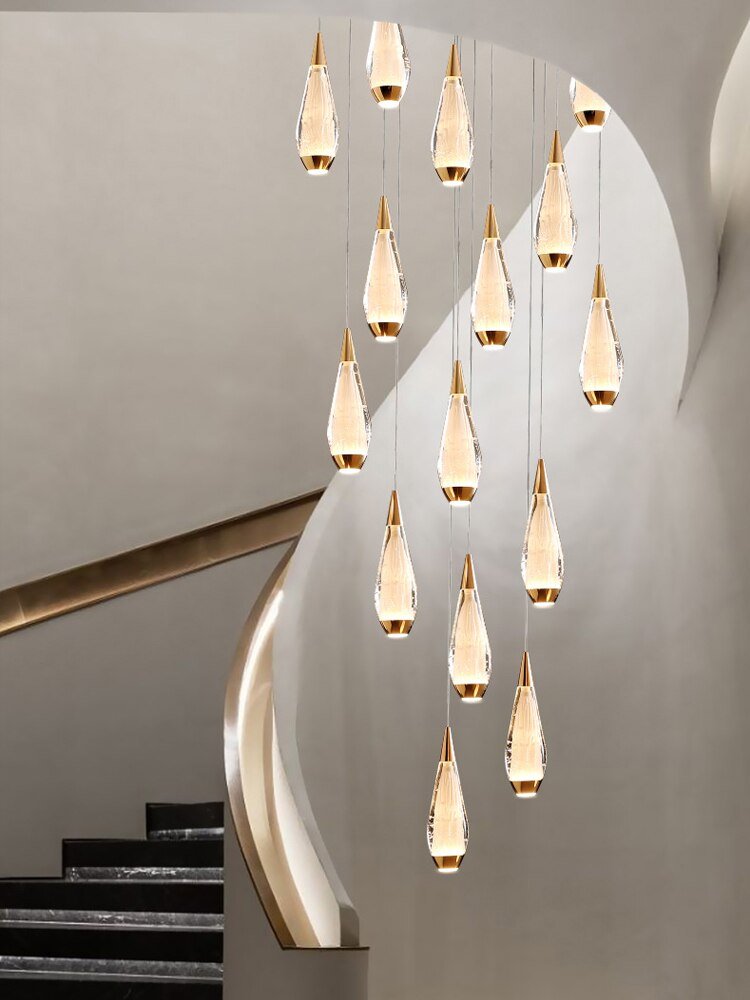 Cones Staircase Chandelier: Exquisite Lighting Solution-MinimalisticDecor.com