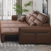 Convertible Sofa Bed - Multifunctional Leather Sofa Set-MinimalisticDecor.com