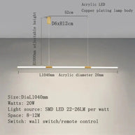 Copper Plating LED Acrylic Kitchen Island Light-MinimalisticDecor.com