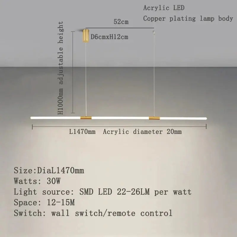 Copper Plating LED Acrylic Kitchen Island Light-MinimalisticDecor.com