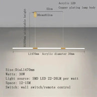 Copper Plating LED Acrylic Kitchen Island Light-MinimalisticDecor.com