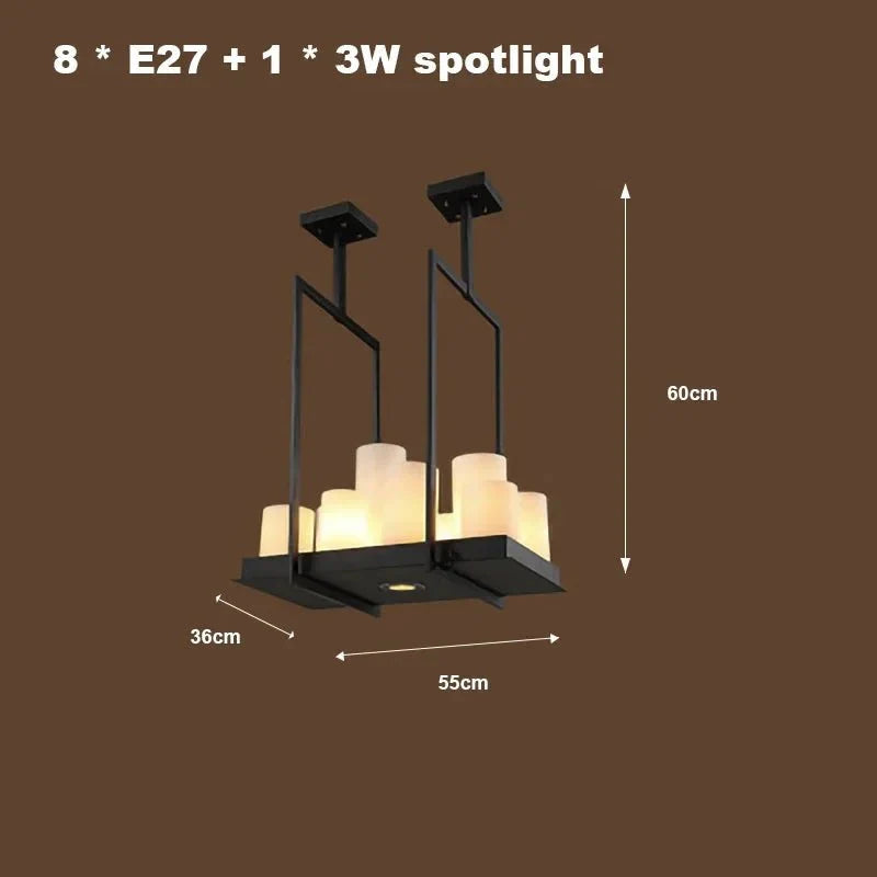 Country-Style Rustic Frame Chandelier – Light LED Fixture-MinimalisticDecor.com