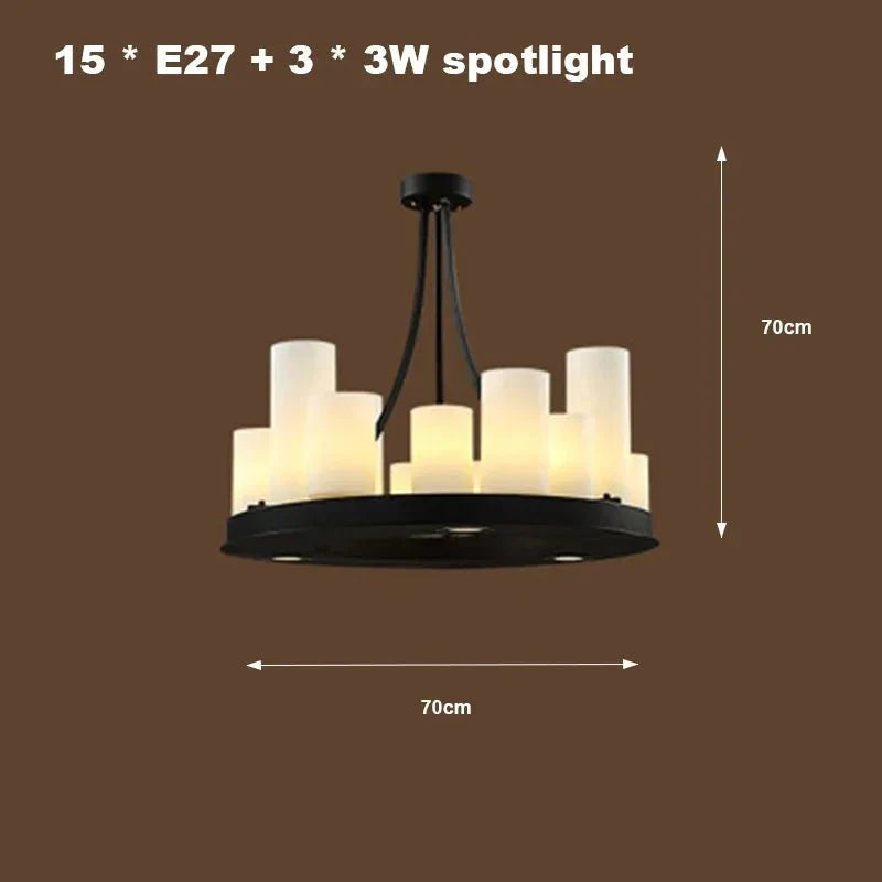 Country-Style Rustic Frame Chandelier – Light LED Fixture-MinimalisticDecor.com