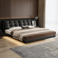 Cowhide Leather Cama Bed Frame-MinimalisticDecor.com