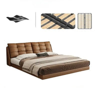 Cowhide Leather Cama Bed Frame-MinimalisticDecor.com