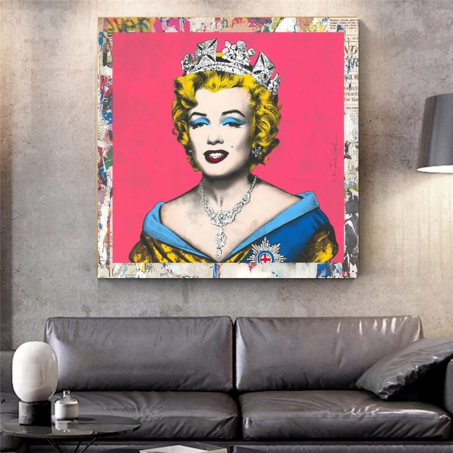 Crowned: Marilyn Pop Art – Perfect Blend of Royalty-MinimalisticDecor.com