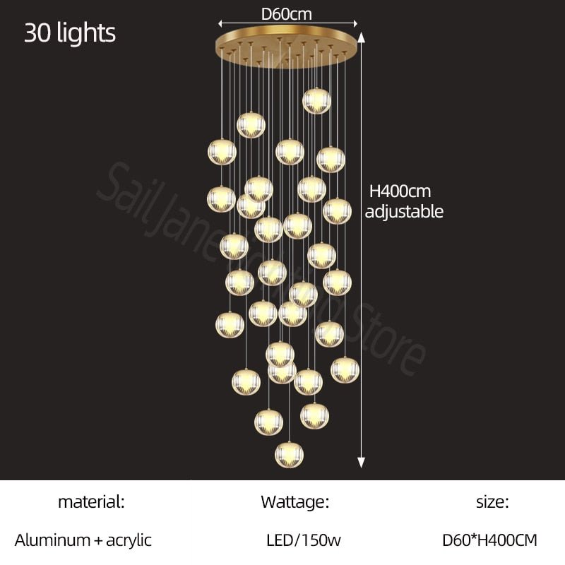 Crystal Ball Staircase Chandelier: Enhancing Your Space-MinimalisticDecor.com