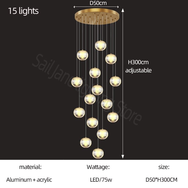 Crystal Ball Staircase Chandelier: Enhancing Your Space-MinimalisticDecor.com