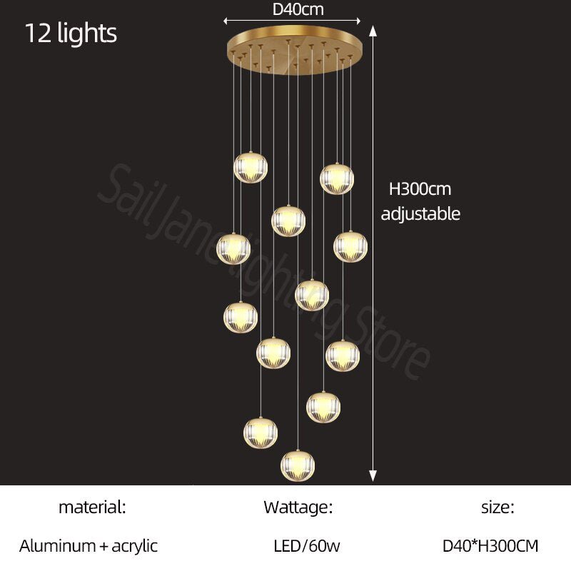 Crystal Ball Staircase Chandelier: Enhancing Your Space-MinimalisticDecor.com