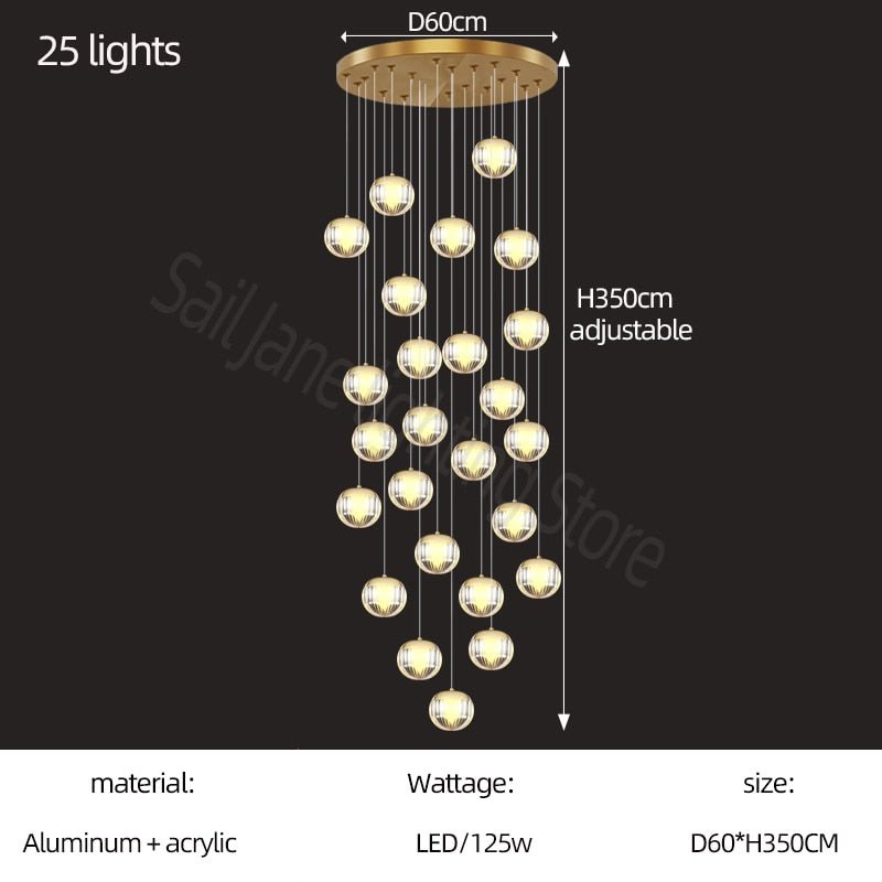 Crystal Ball Staircase Chandelier: Enhancing Your Space-MinimalisticDecor.com