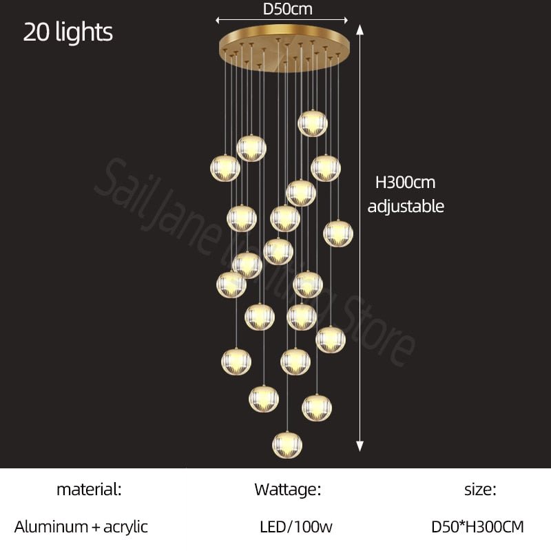 Crystal Ball Staircase Chandelier: Enhancing Your Space-MinimalisticDecor.com