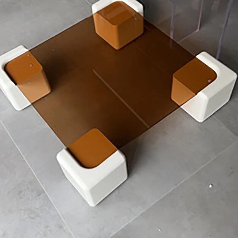 Crystal Clear Pine Wood Square Coffee Table-MinimalisticDecor.com