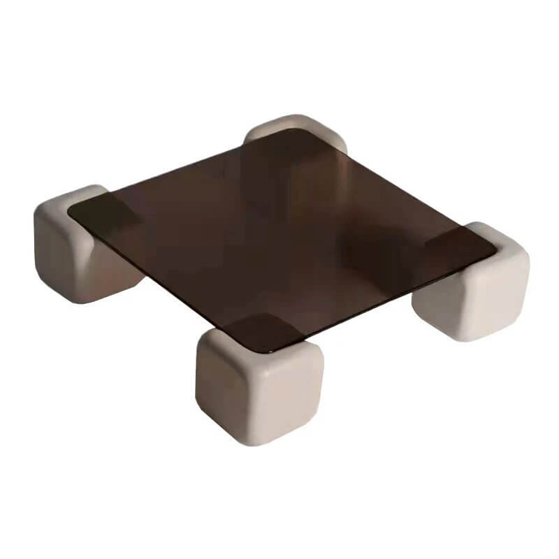 Crystal Clear Pine Wood Square Coffee Table-MinimalisticDecor.com