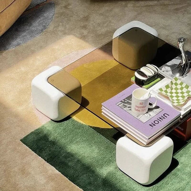 Crystal Clear Pine Wood Square Coffee Table-MinimalisticDecor.com