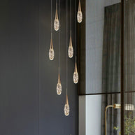 Crystal Cones Staircase Chandelier – Luxurious LED Pendant for Elegant Interiors-MinimalisticDecor.com