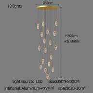 Crystal Cones Staircase Chandelier – Luxurious LED Pendant for Elegant Interiors-MinimalisticDecor.com