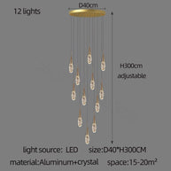 Crystal Cones Staircase Chandelier – Luxurious LED Pendant for Elegant Interiors-MinimalisticDecor.com
