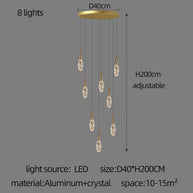Crystal Cones Staircase Chandelier – Luxurious LED Pendant for Elegant Interiors-MinimalisticDecor.com