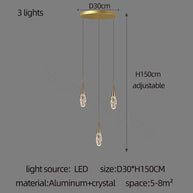 Crystal Cones Staircase Chandelier – Luxurious LED Pendant for Elegant Interiors-MinimalisticDecor.com