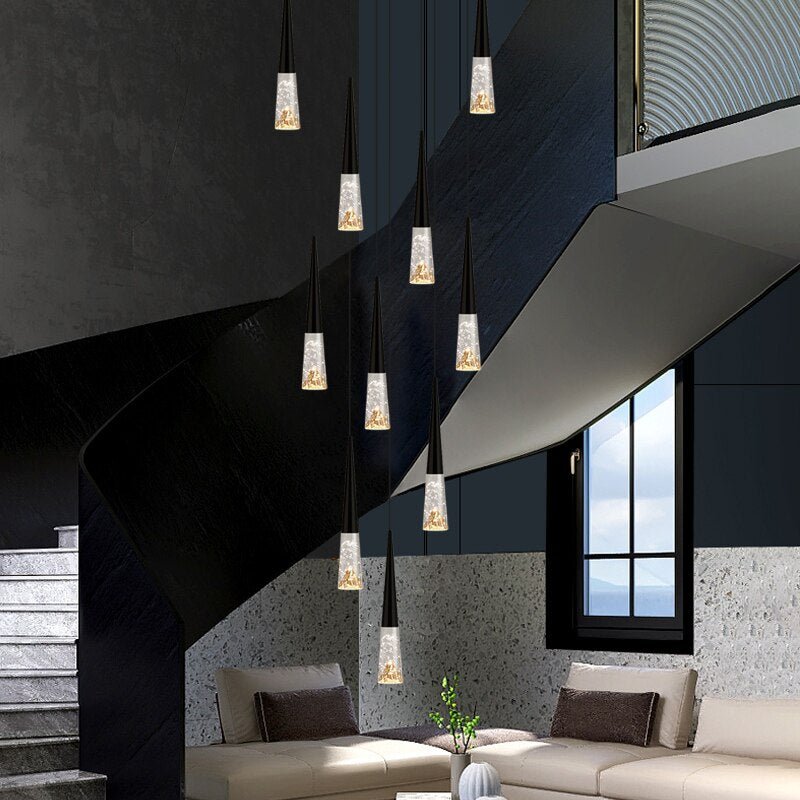 Crystal Cones Staircase Chandelier - Stunning Ambiance-MinimalisticDecor.com