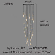 Crystal Cones Staircase Chandelier - Stunning Ambiance-MinimalisticDecor.com