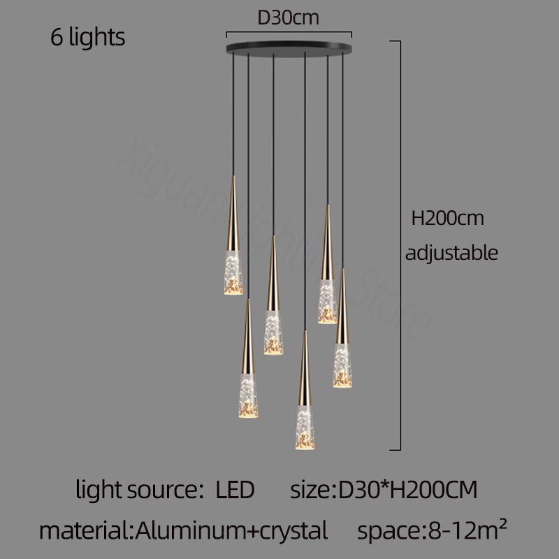 Crystal Cones Staircase Chandelier - Stunning Ambiance-MinimalisticDecor.com