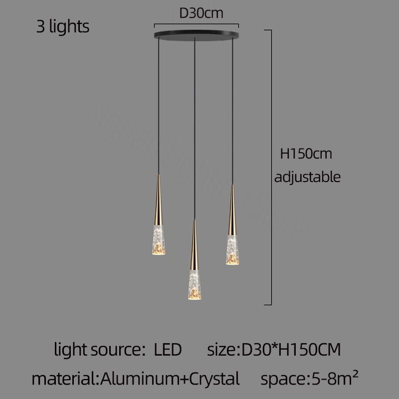 Crystal Cones Staircase Chandelier - Stunning Ambiance-MinimalisticDecor.com