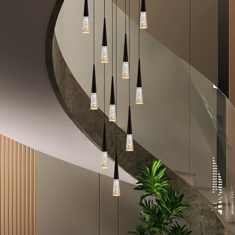 Crystal Cones Staircase Chandelier - Stunning Ambiance-MinimalisticDecor.com