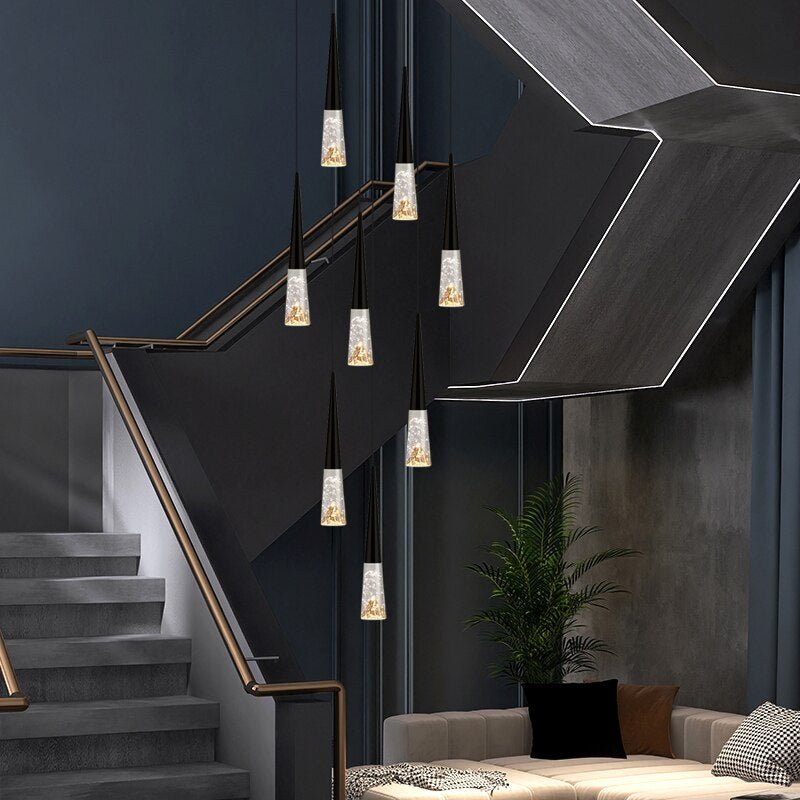 Crystal Cones Staircase Chandelier - Stunning Ambiance-MinimalisticDecor.com