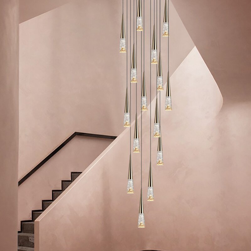 Crystal Cones Staircase Chandelier - Stunning Ambiance-MinimalisticDecor.com