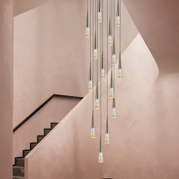 Crystal Cones Staircase Chandelier - Stunning Ambiance-MinimalisticDecor.com