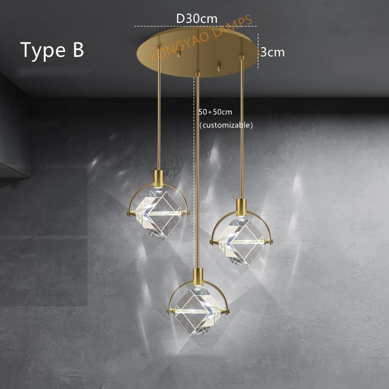 Crystal Cube LED Rotatable Pendant Chandelier-MinimalisticDecor.com