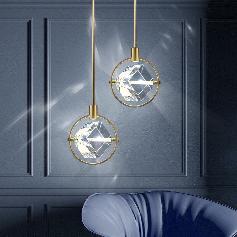 Crystal Cube LED Rotatable Pendant Chandelier-MinimalisticDecor.com