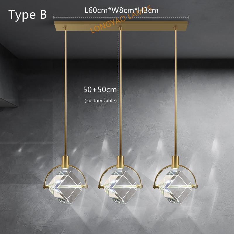 Crystal Cube LED Rotatable Pendant Chandelier-MinimalisticDecor.com