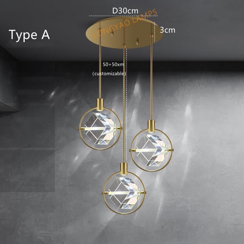Crystal Cube LED Rotatable Pendant Chandelier-MinimalisticDecor.com