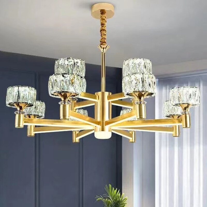Crystal Cylinders LED Chandelier - Modern Lighting-MinimalisticDecor.com