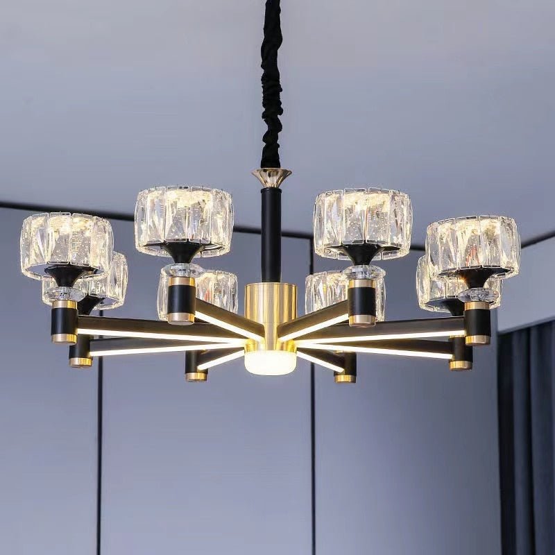 Crystal Cylinders LED Chandelier - Modern Lighting-MinimalisticDecor.com