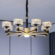 Crystal Cylinders LED Chandelier - Modern Lighting-MinimalisticDecor.com