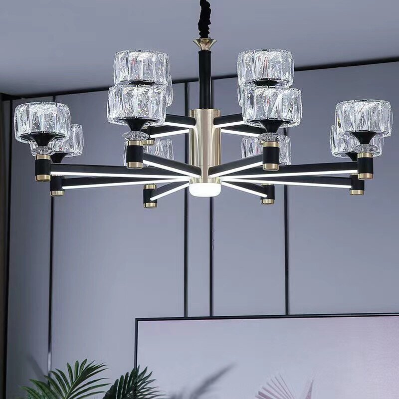 Crystal Cylinders LED Chandelier - Modern Lighting-MinimalisticDecor.com