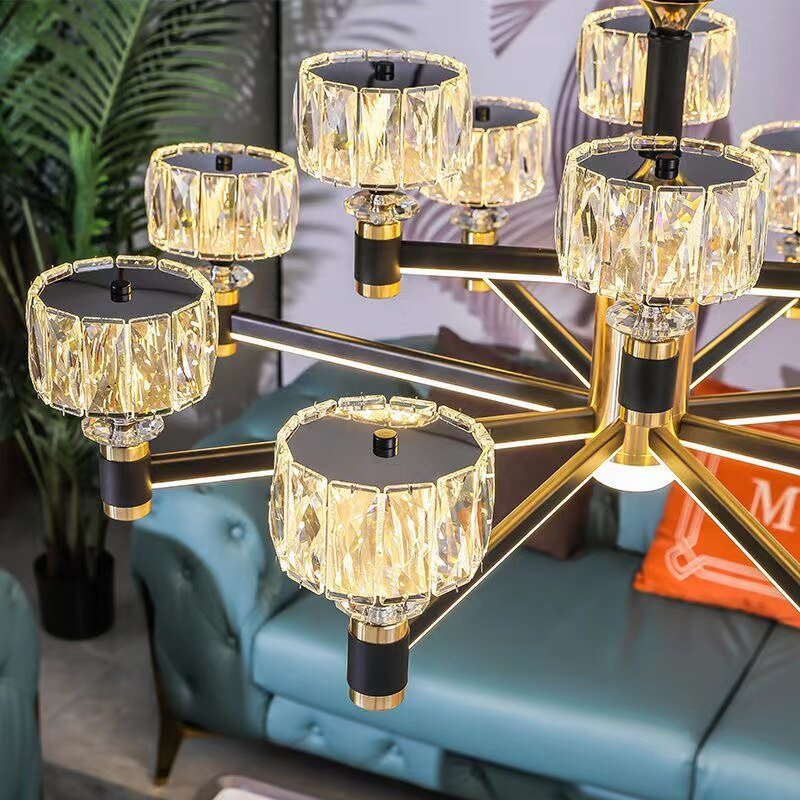 Crystal Cylinders LED Chandelier - Modern Lighting-MinimalisticDecor.com