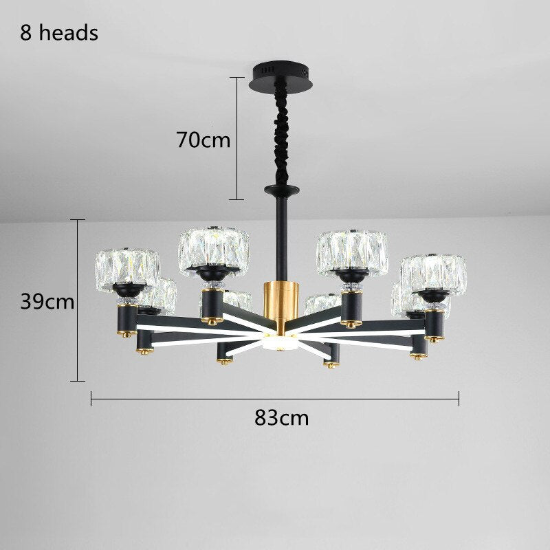 Crystal Cylinders LED Chandelier - Modern Lighting-MinimalisticDecor.com