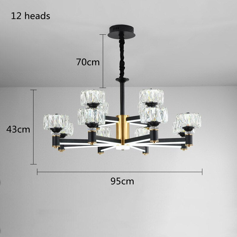 Crystal Cylinders LED Chandelier - Modern Lighting-MinimalisticDecor.com