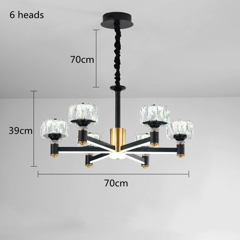 Crystal Cylinders LED Chandelier - Modern Lighting-MinimalisticDecor.com