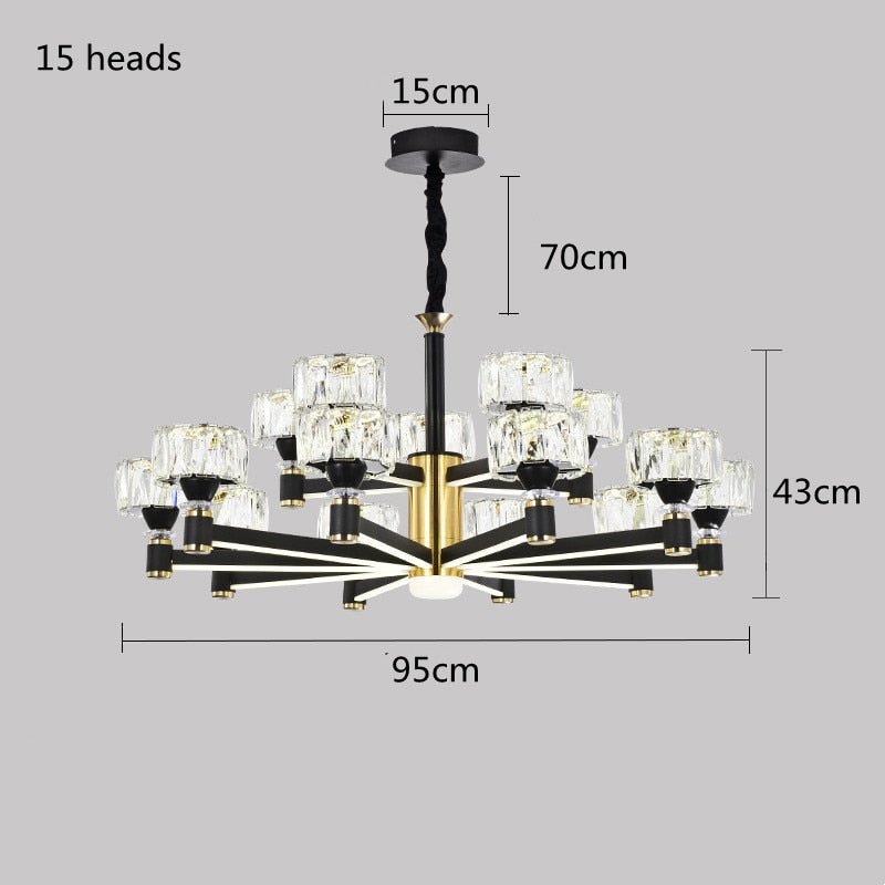 Crystal Cylinders LED Chandelier - Modern Lighting-MinimalisticDecor.com