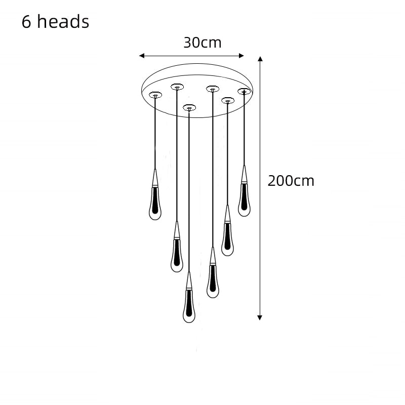 Crystal Drops Staircase Chandelier: Elegant Lighting-MinimalisticDecor.com